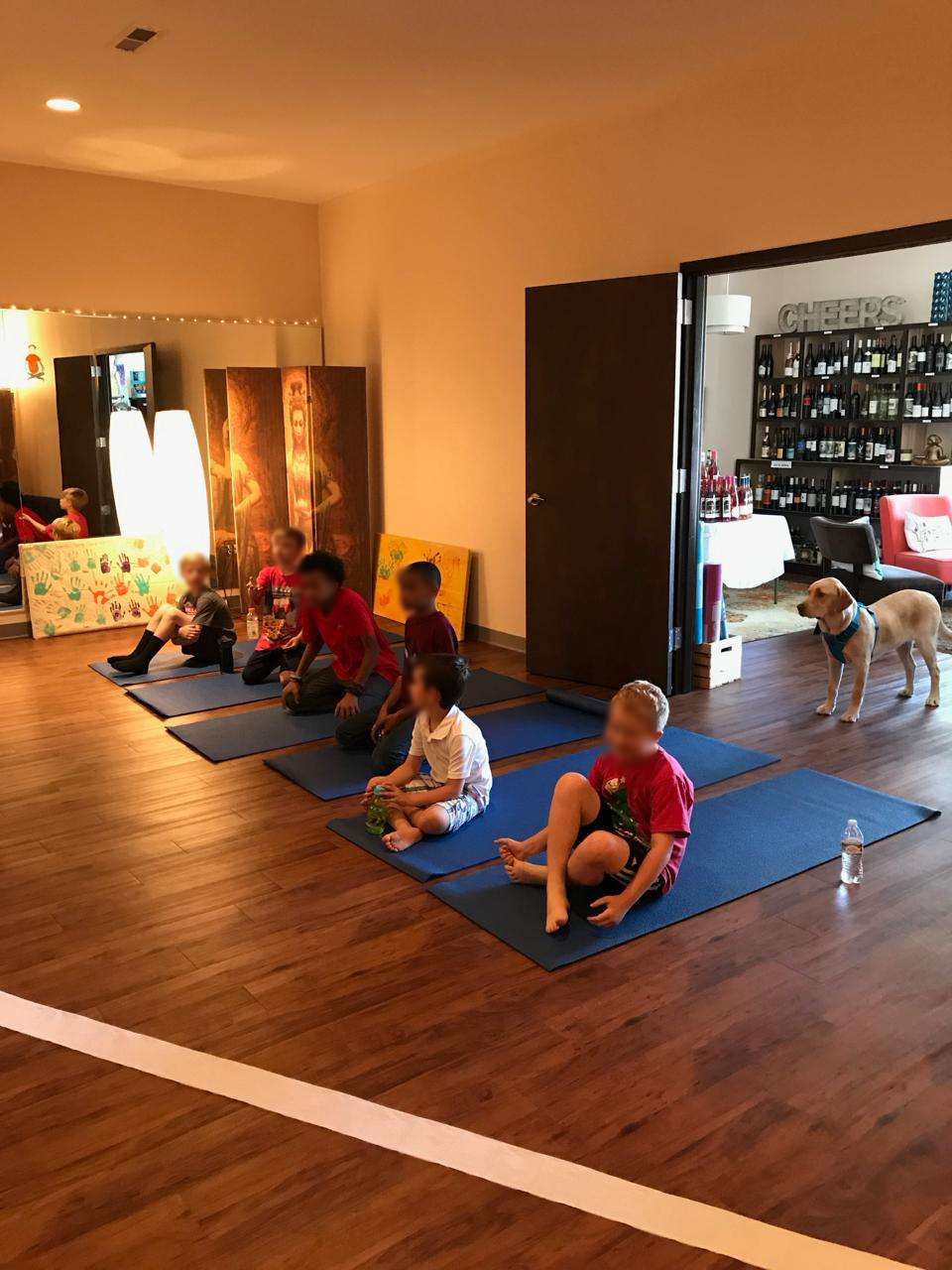 Campers with a dog — curiosity, warmth, and the relaxed side of camp